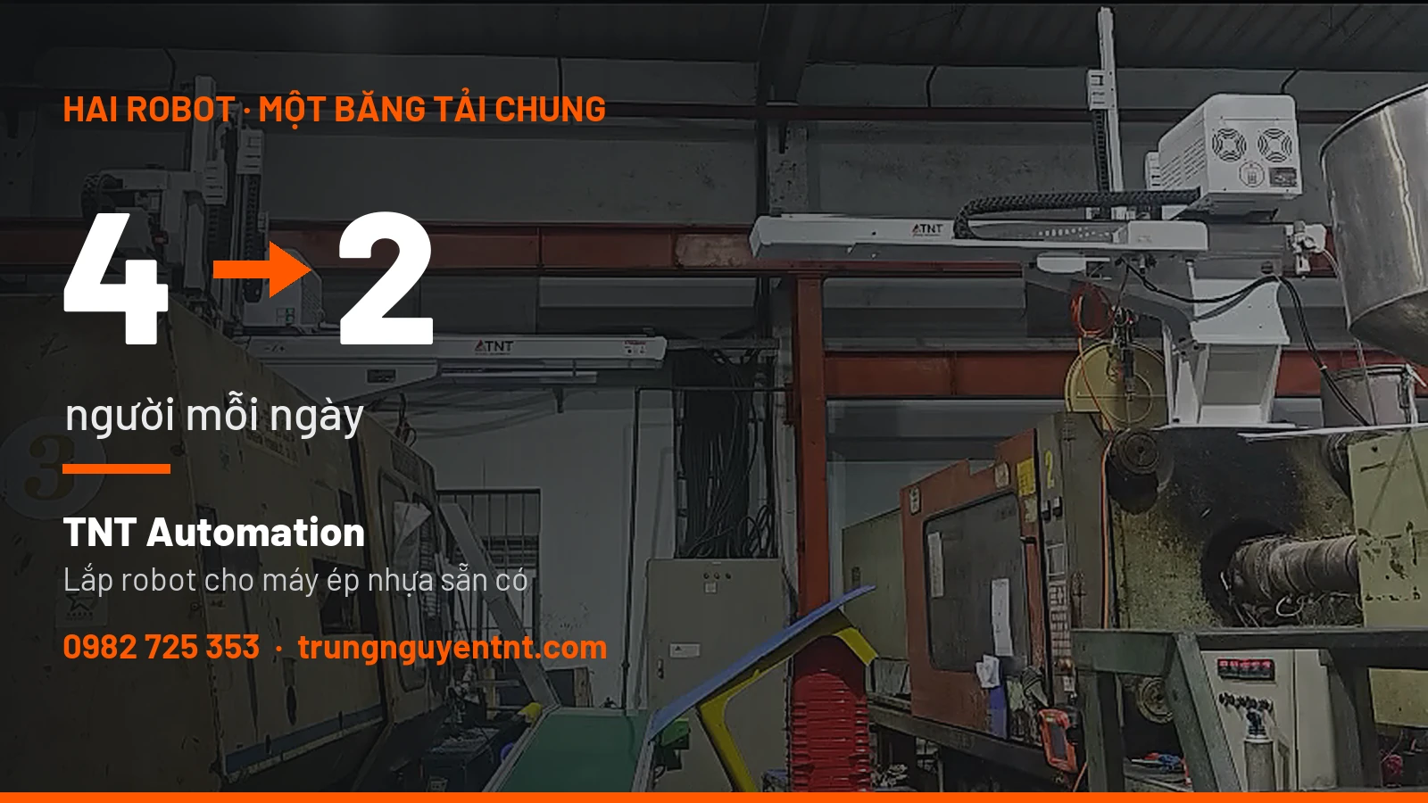 Xưởng đồ gia dụng miền Nam: hai robot chung một băng tải, hai máy ép cũ giảm được hai người mỗi ngày